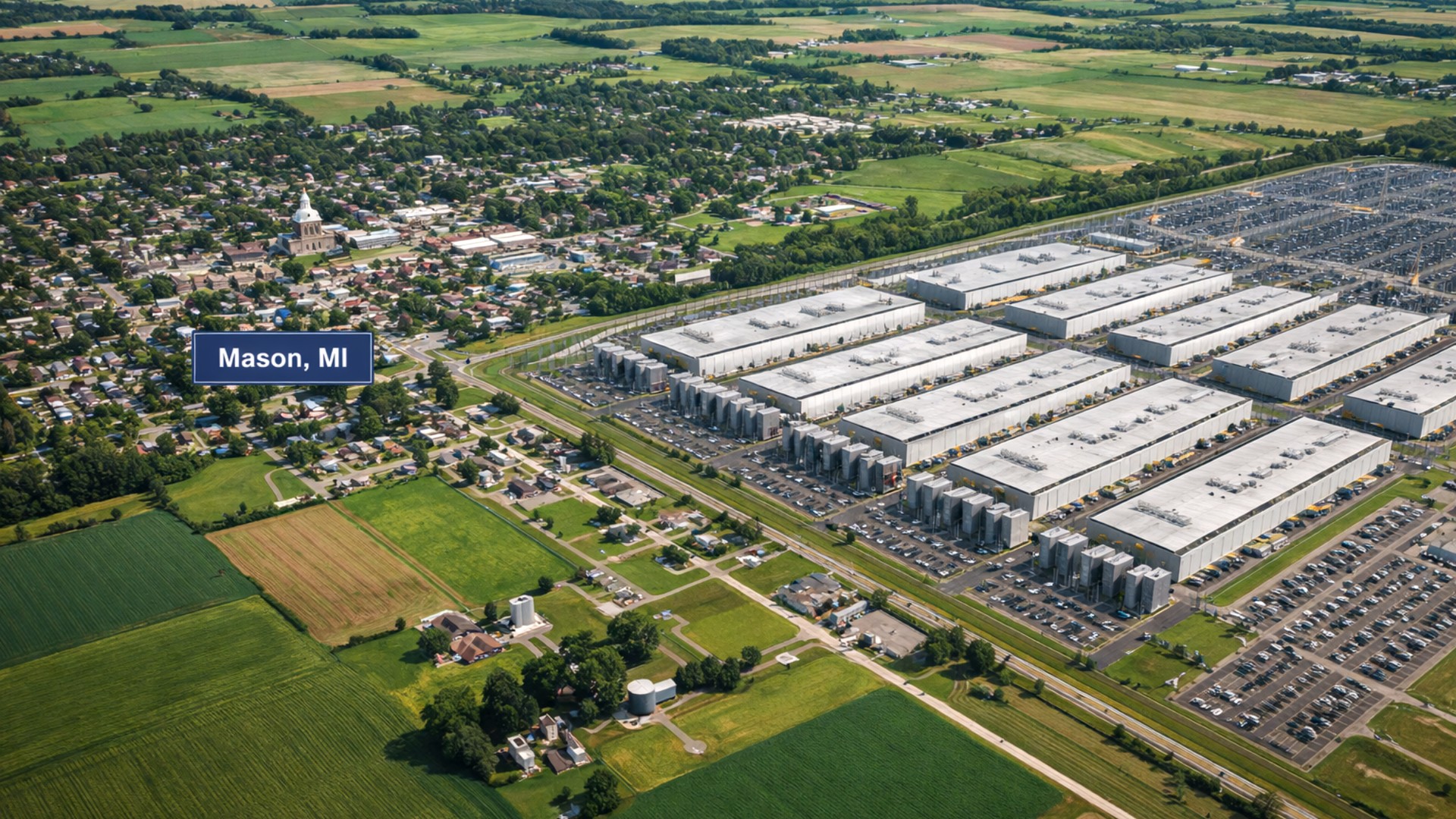 Rural Mason landscape with farmland and open skies